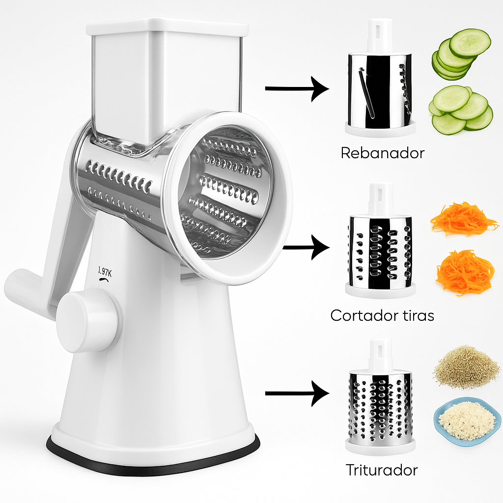 Ahorra tiempo cocinando con el RALLADOR 3 en 1 🧑‍🧑‍🧒‍🧒