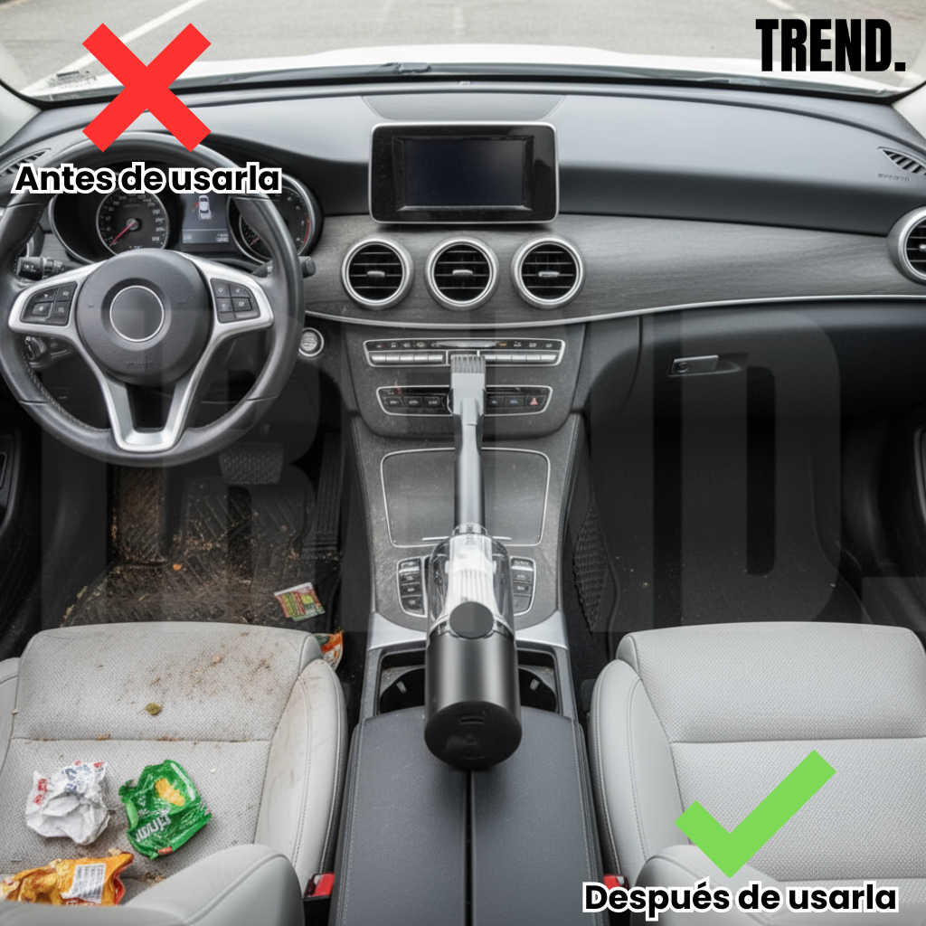 Elimina el polvo y mantiene tu coche impecable con nuestro Aspirador Portátil de Alta Potencia y Tamaño Compacto