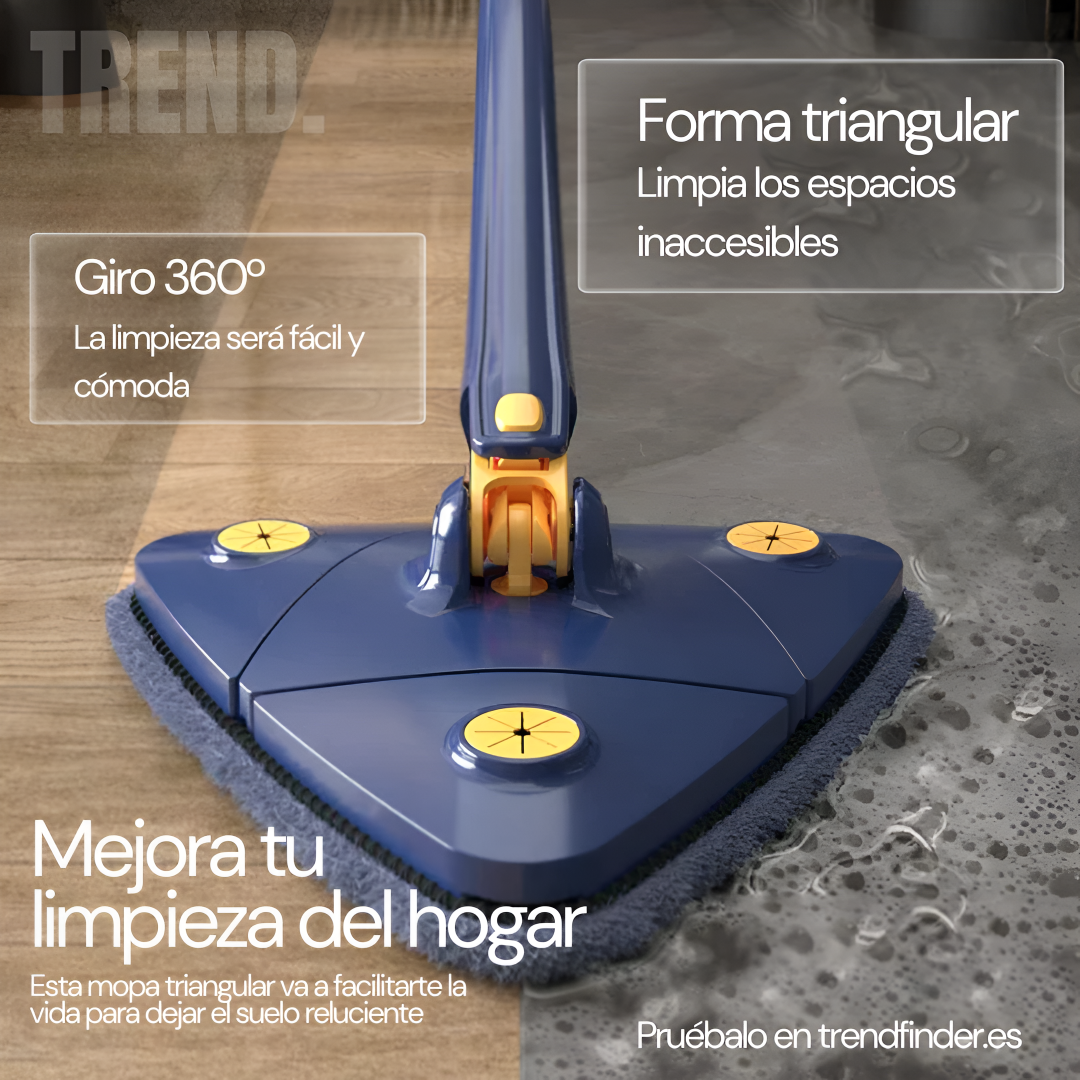 Fregona Triangular 360° Autoescurrible con Cabezal Giratorio y Limpieza Sin Esfuerzo