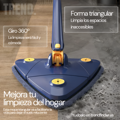 Fregona Triangular 360° Autoescurrible con Cabezal Giratorio y Limpieza Sin Esfuerzo
