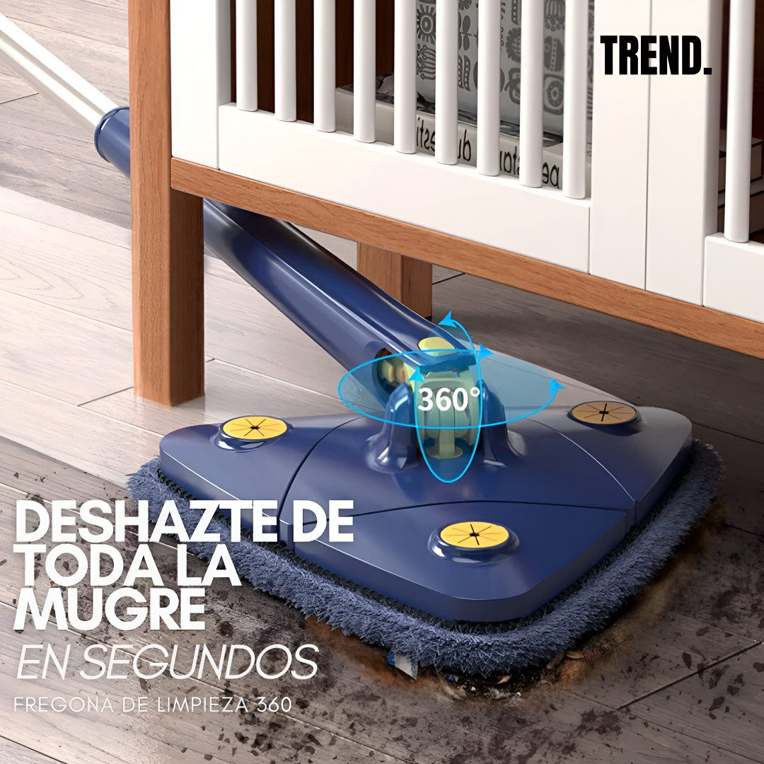Fregona Triangular 360° Autoescurrible con Cabezal Giratorio y Limpieza Sin Esfuerzo