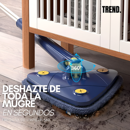 Fregona Triangular 360° Autoescurrible con Cabezal Giratorio y Limpieza Sin Esfuerzo