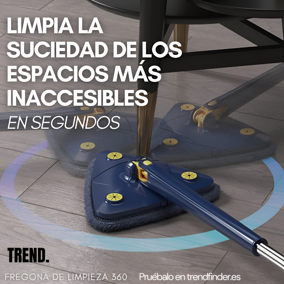 Fregona Triangular 360° Autoescurrible con Cabezal Giratorio y Limpieza Sin Esfuerzo