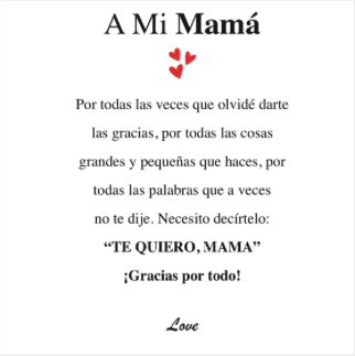 Dedicatoria para mamá