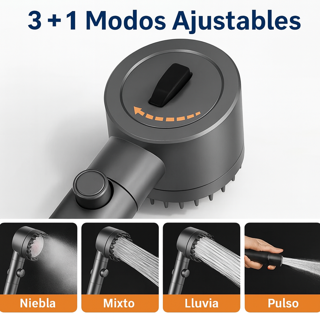 Elimina el cloro y mejora tu piel con nuestro Cabezal de Ducha Filtrante con Efecto Spa y Alta Presión