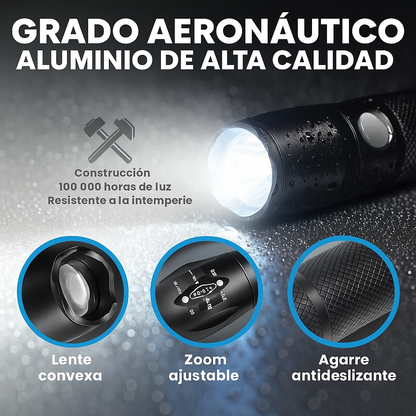 Explora sin límites con nuestra Linterna LED X22: luz potente y resistente para camping, pesca y caza