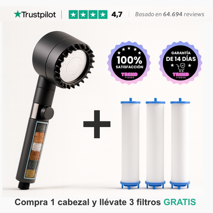 Elimina el cloro y mejora tu piel con nuestro Cabezal de Ducha Filtrante con Efecto Spa y Alta Presión