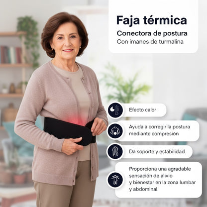 Recupera la movilidad sin miedo al dolor lumbar con nuestra faja con calor terapéutico y soporte suave