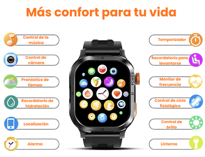 Mantente activo y conectado con el Smartwatch Ultra Pro con Doble Correa y Bluetooth Integrado