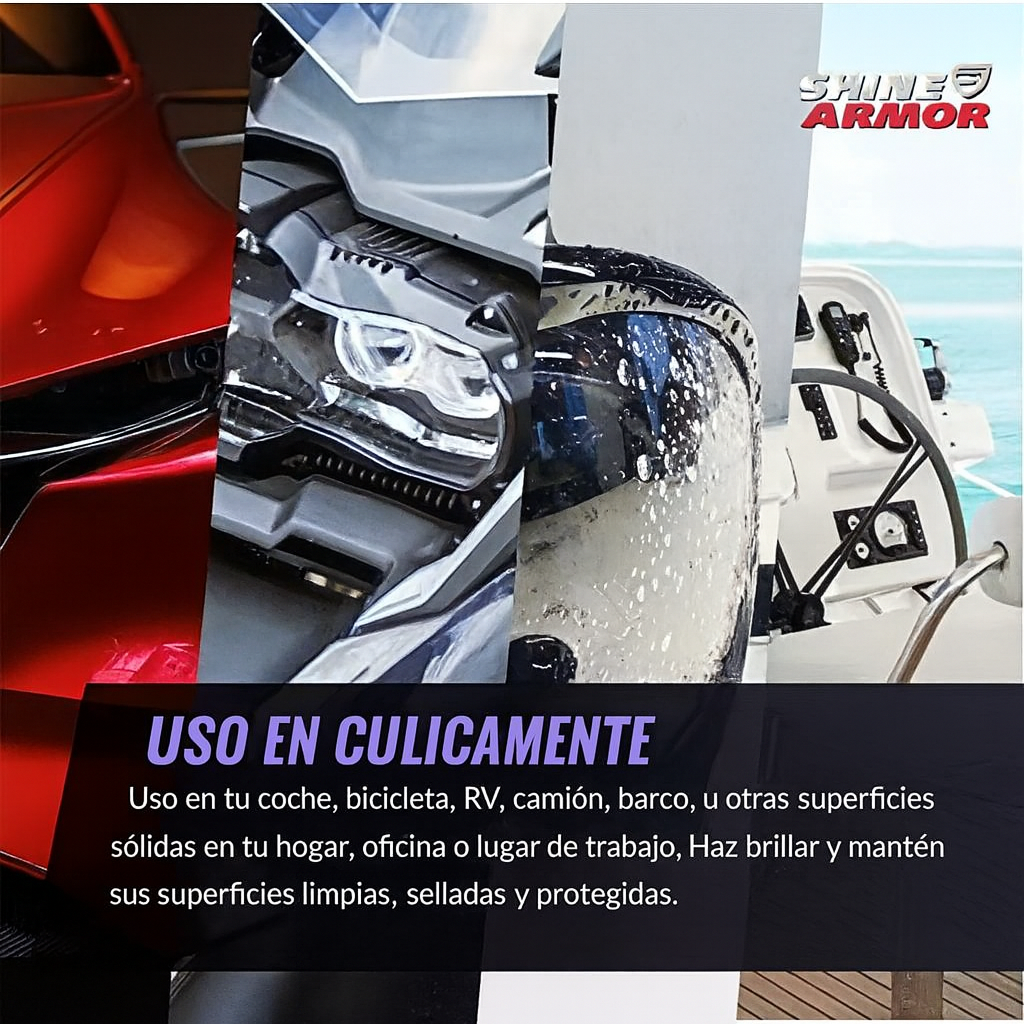 Limpia, sella y protege tu vehículo con nuestro Spray Cerámico Profesional con Brillo Intenso y Protección Antirayones